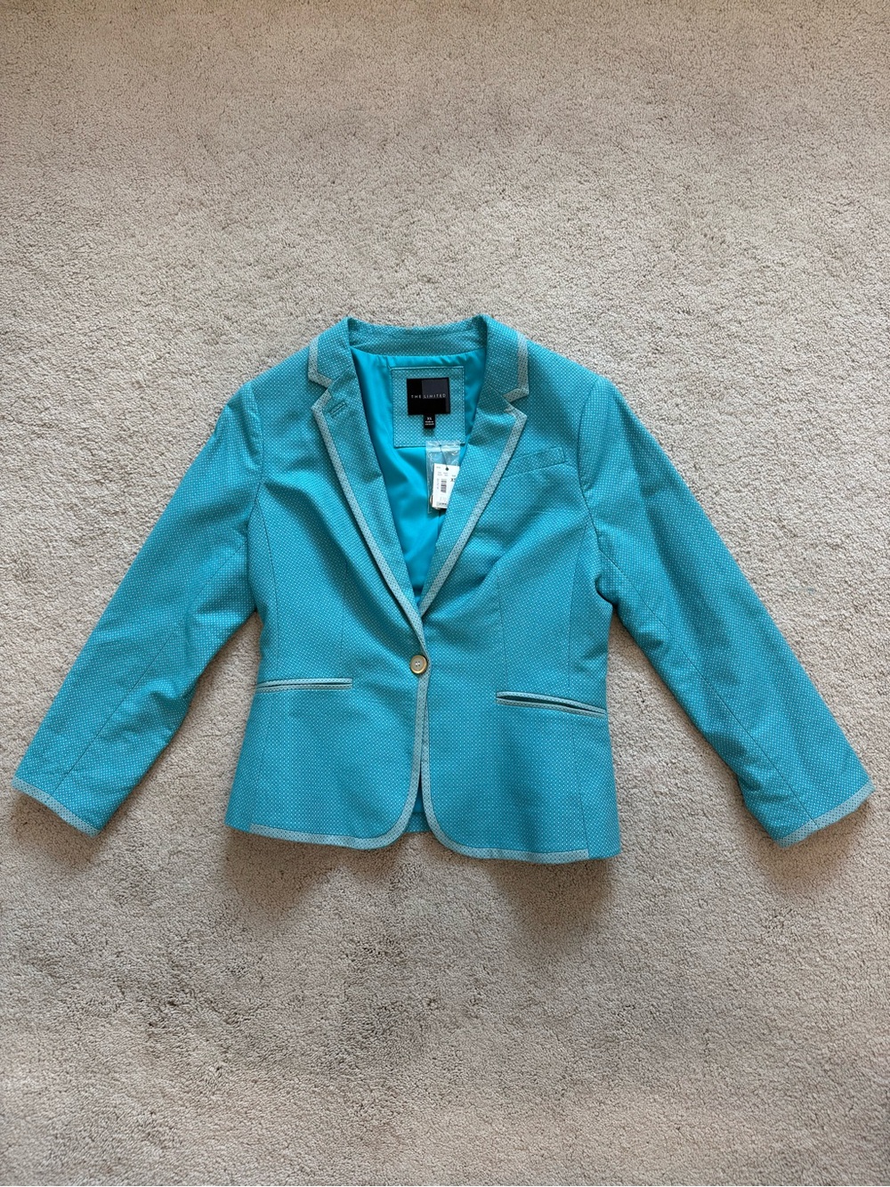The Limited Women's Aqua Textured Single-Button Blazer